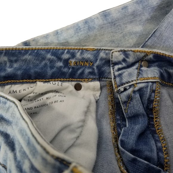 American Eagle Next Level Flex Distressed Skinny Jeans Size 30x33 - Picture 8 of 8